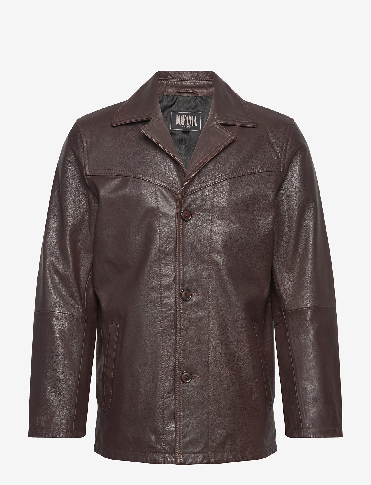Jofama - James Leather Jacket - höstjackor - brown - 0