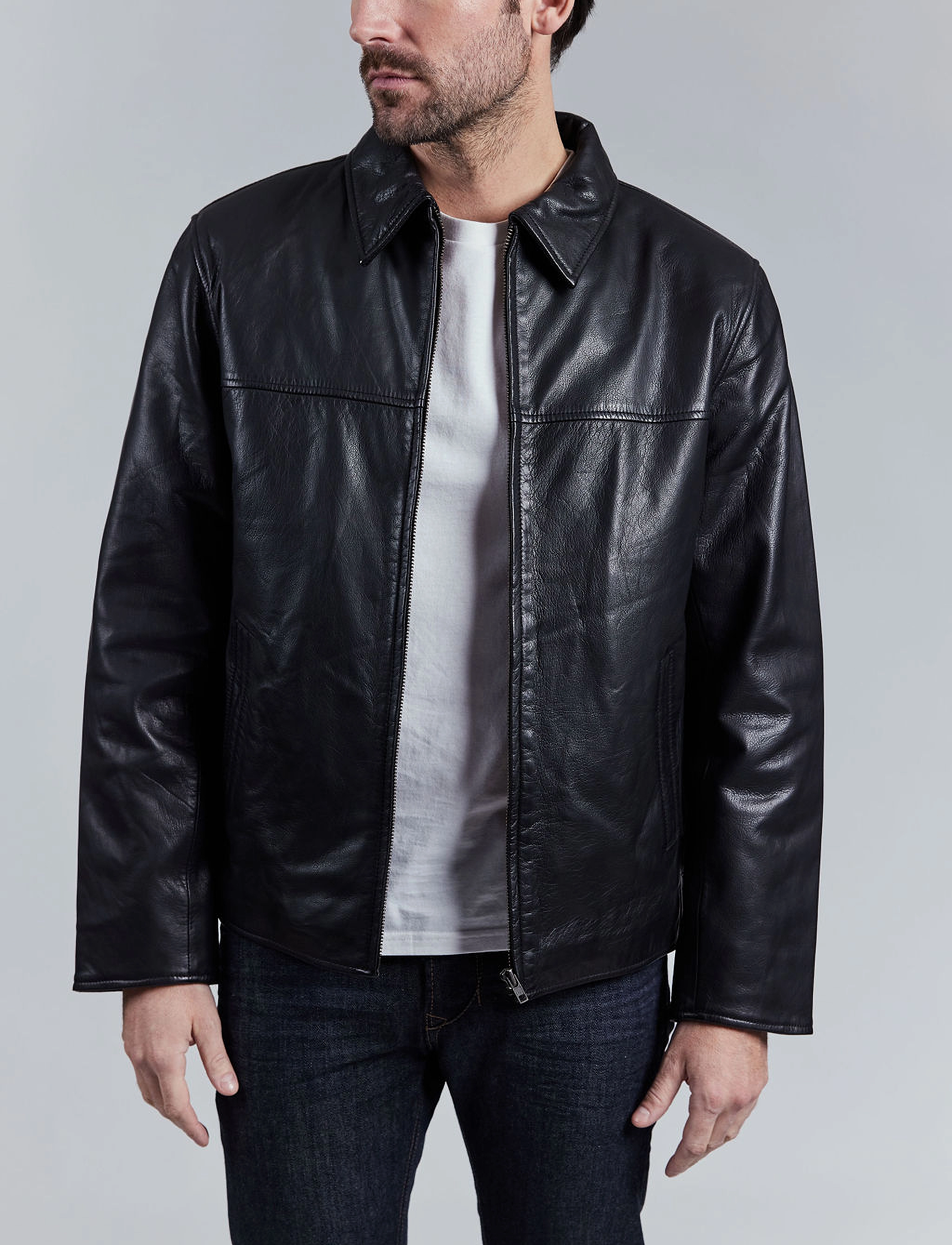 Jofama Rusty Dusty Leather Jacket - Lederjacken - BLACK / black