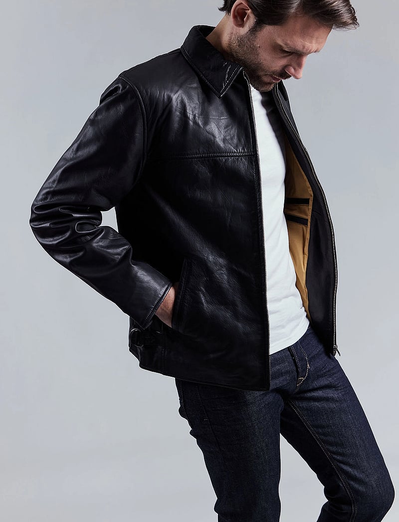 Jofama - Rusty Dusty Leather Jacket - forårsjakker - black - 4