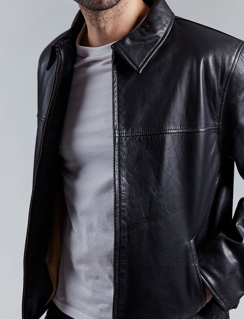 Jofama - Rusty Dusty Leather Jacket - forårsjakker - black - 5