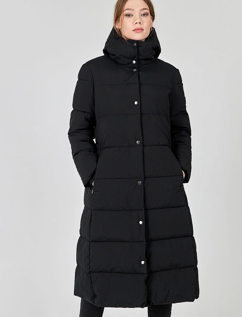 Jofama - Savannah Long Puffer Coat - vinterjakker - black - 0