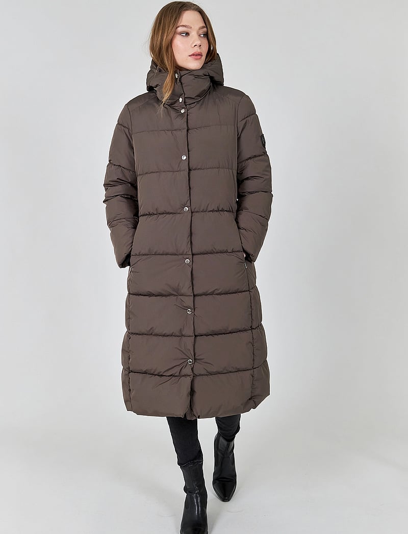 Jofama - Savannah Long Puffer Coat - vinterjakker - mole - 0