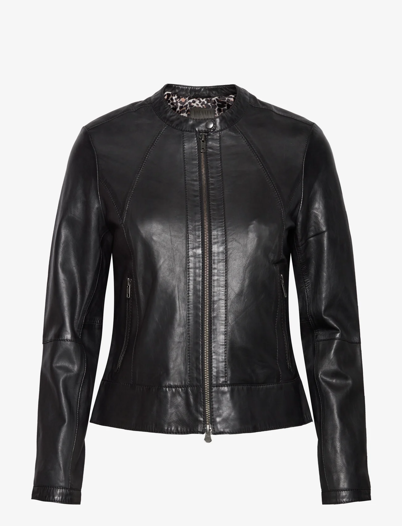 Jofama - Diora Classic Leather Jacket - kevättakit - black - 0