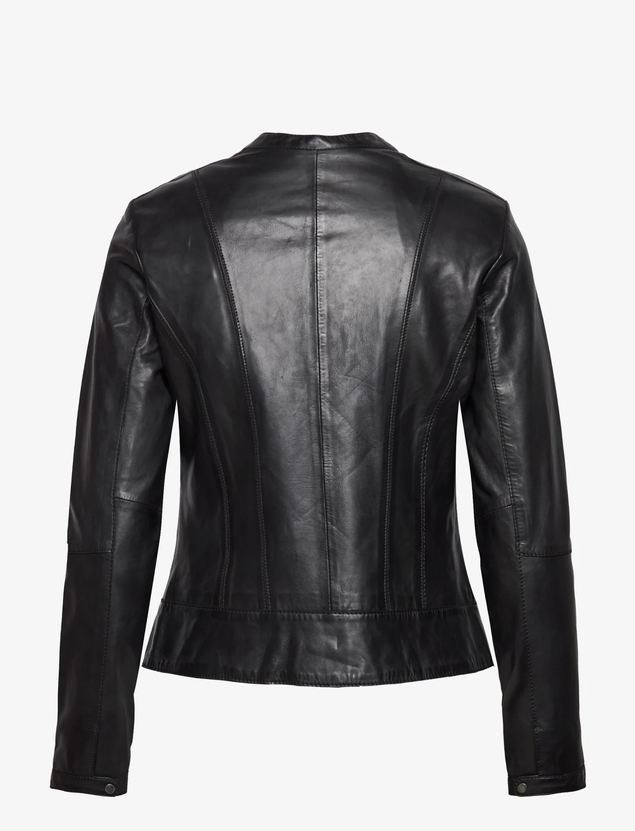 Jofama - Diora Classic Leather Jacket - vårjackor - black - 1