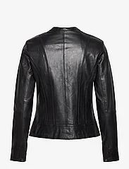 Jofama - Diora Classic Leather Jacket - spring jackets - black - 1