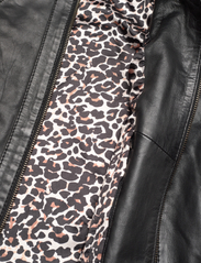 Jofama - Diora Classic Leather Jacket - spring jackets - black - 4
