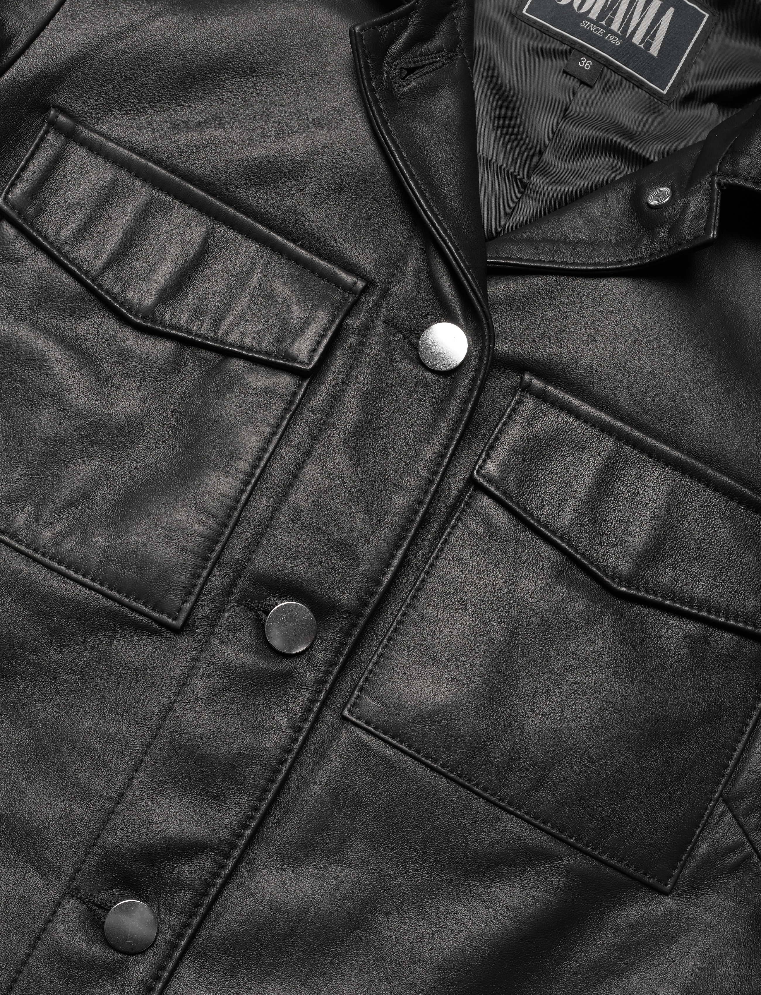 Jofama - Lynn Pocket Leather Jacket - black - 2