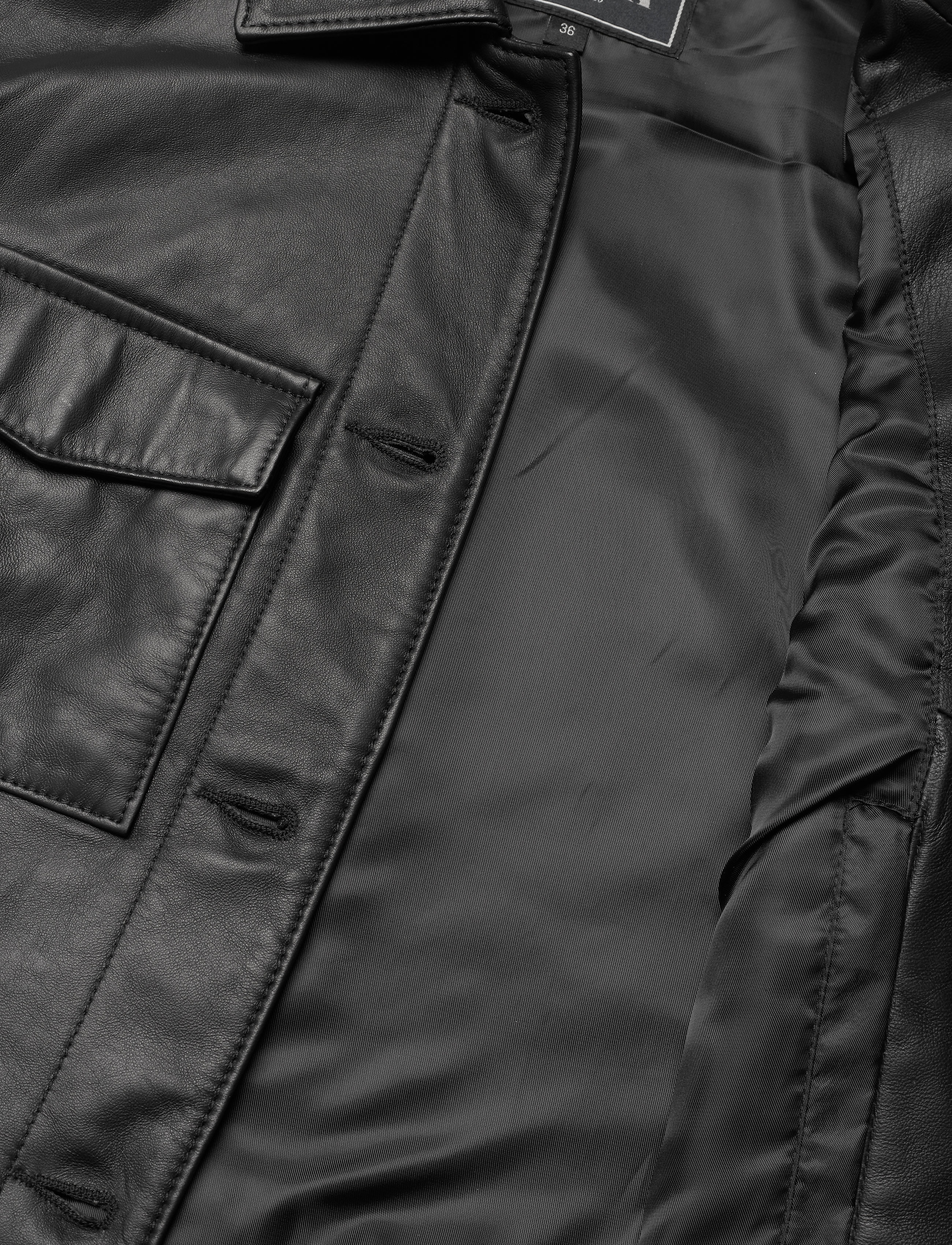 Jofama - Lynn Pocket Leather Jacket - black - 4