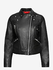 Kaley Leather Biker - BLACK