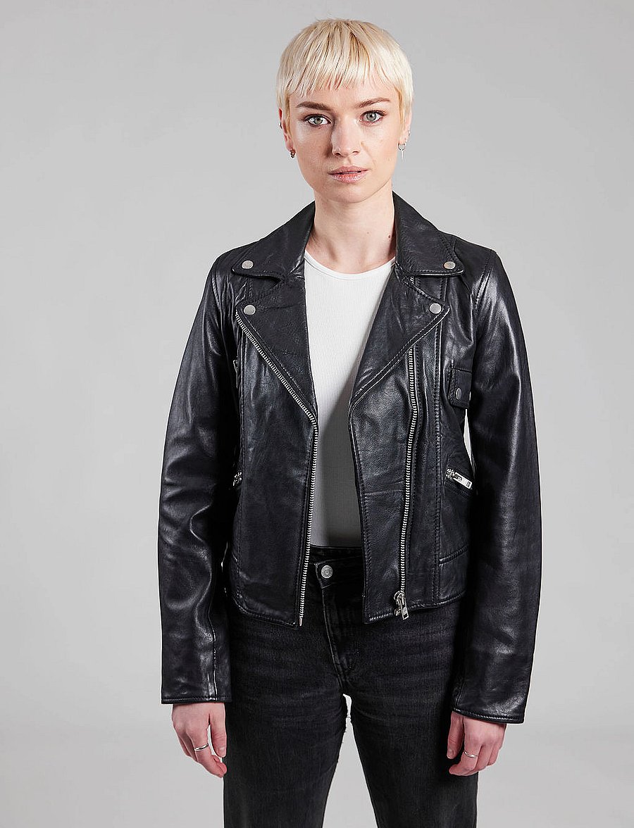 Jofama - Kaley Leather Biker - forårsjakker - black - 0