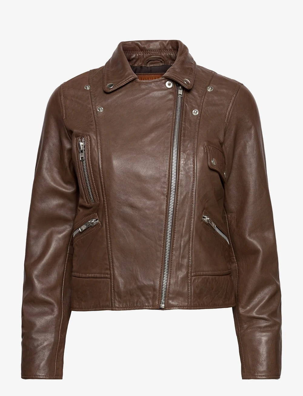 Jofama - Kaley Leather Biker - læderjakker - brownie - 0