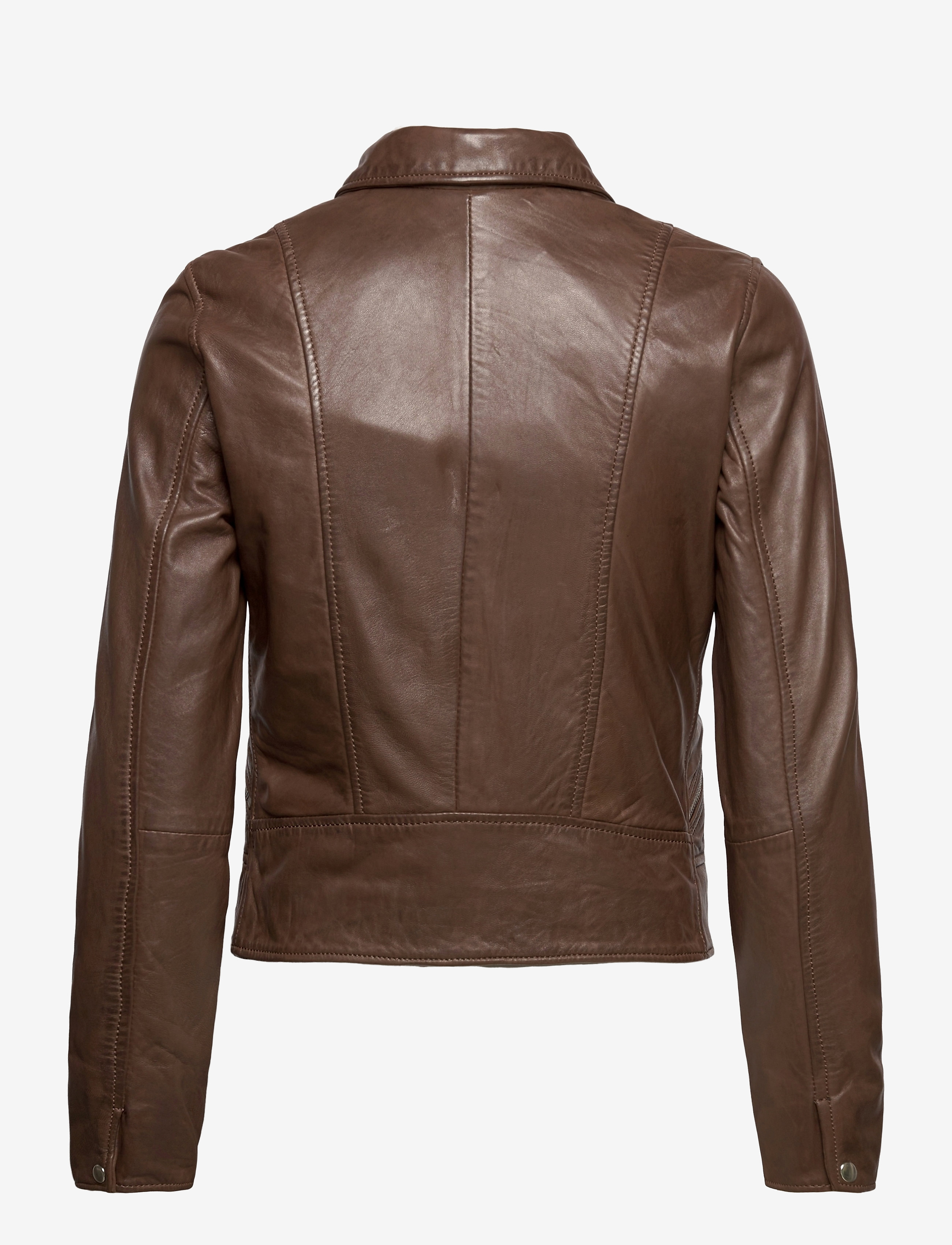 Jofama - Kaley Leather Biker - outerwear - brownie - 1