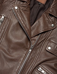 Jofama - Kaley Leather Biker - pavasarinės striukės - brownie - 2