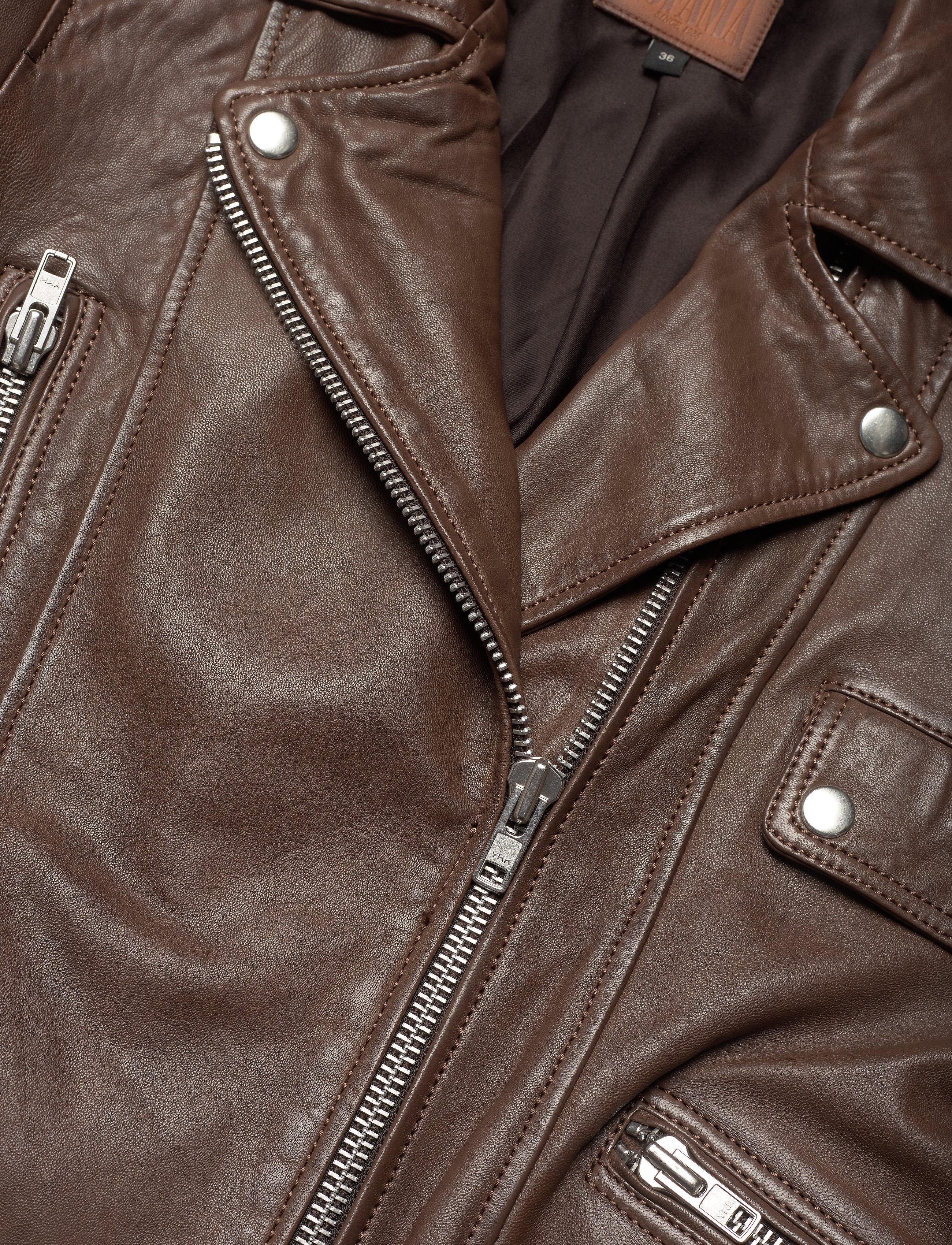 Jofama - Kaley Leather Biker - overtøj - brownie - 2