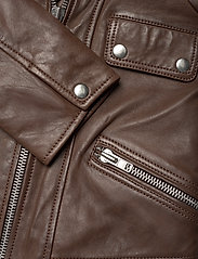 Jofama - Kaley Leather Biker - pavasarinės striukės - brownie - 3