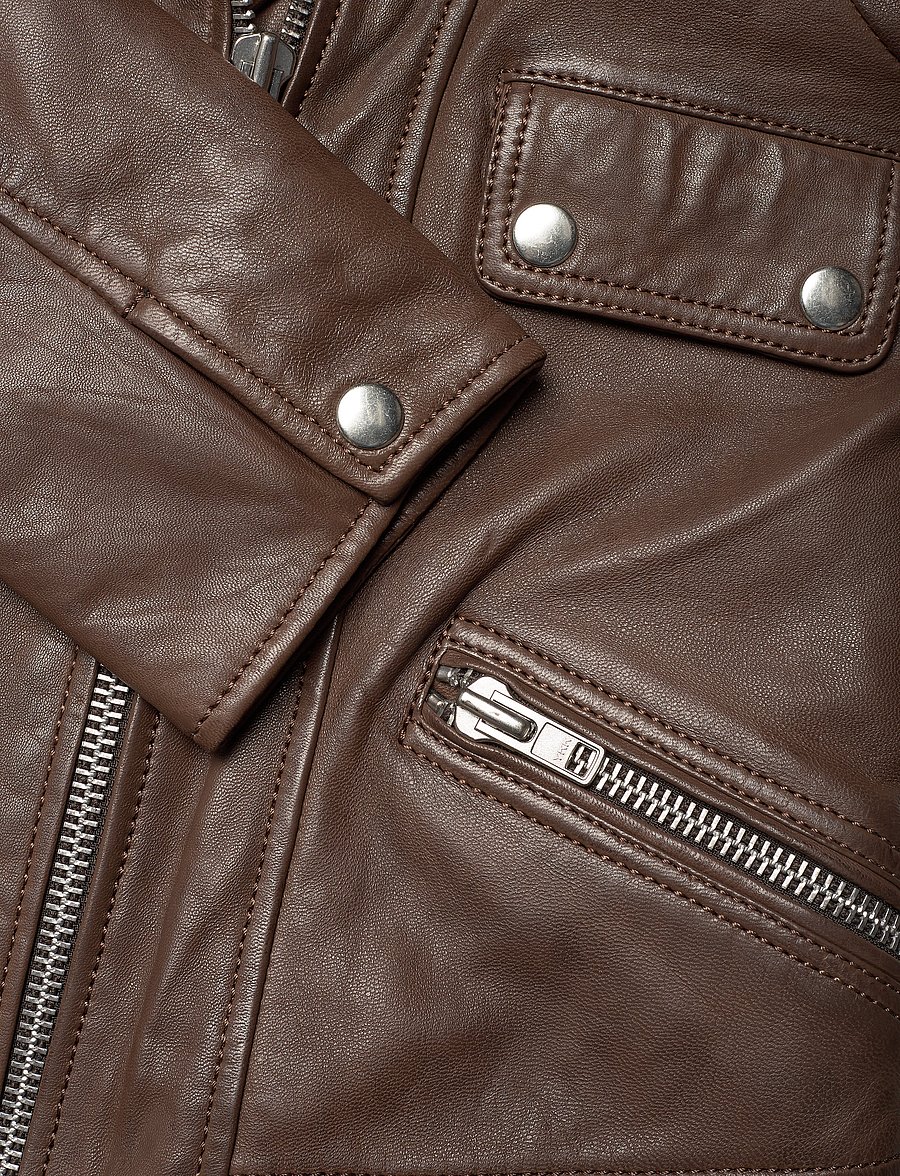 Jofama - Kaley Leather Biker - vårjackor - brownie - 3