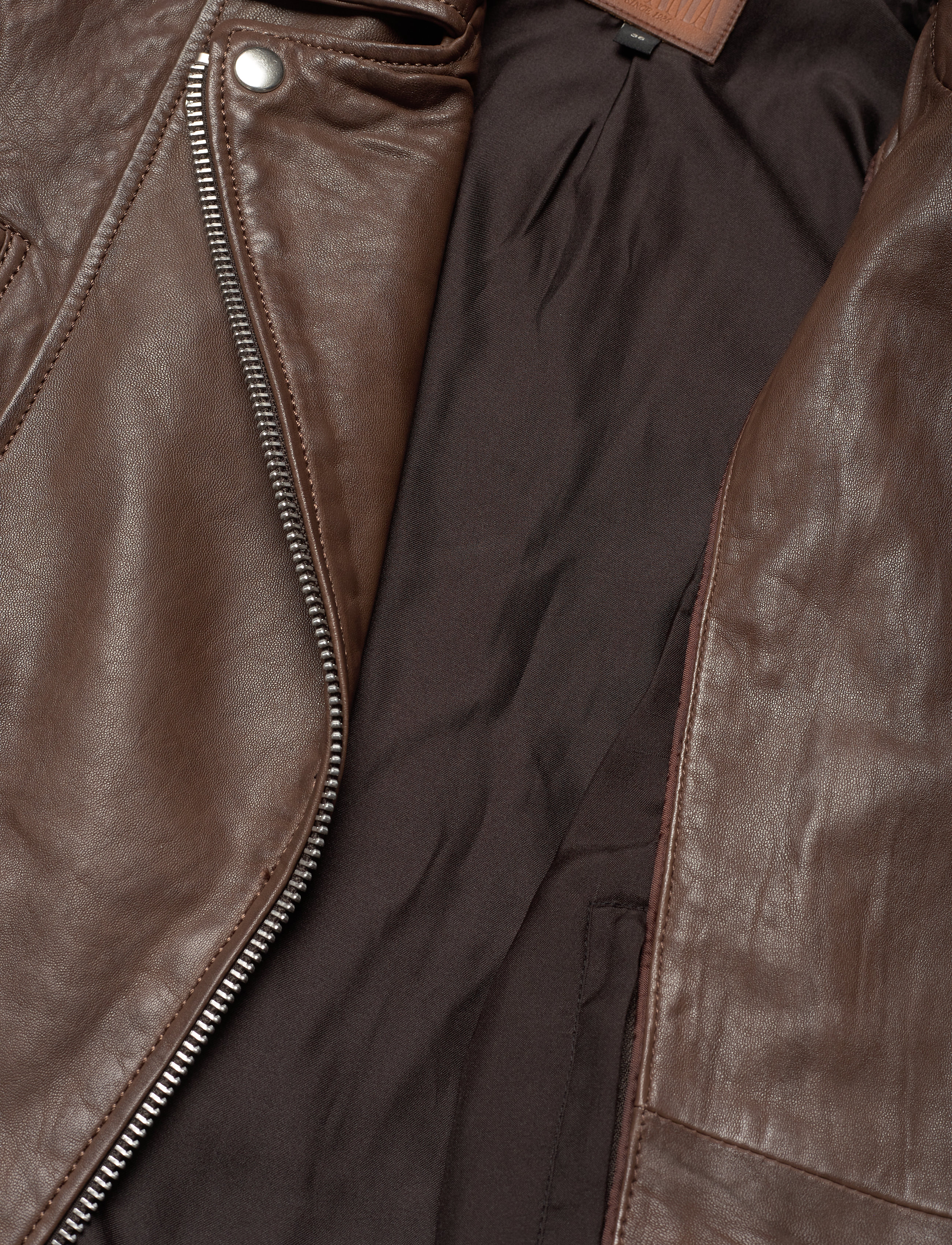 Jofama - Kaley Leather Biker - vårjackor - brownie - 4