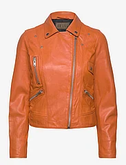 Jofama - Kaley Leather Biker - spring jackets - orange - 2