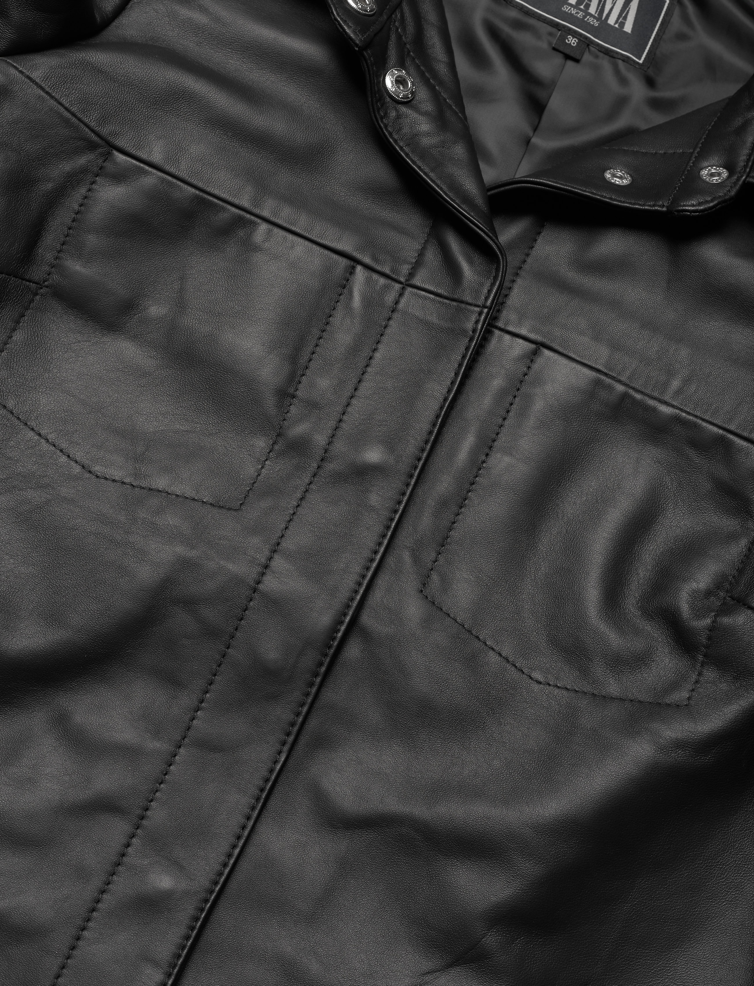 Jofama - Anne Leather Shirt Jacket - black - 2