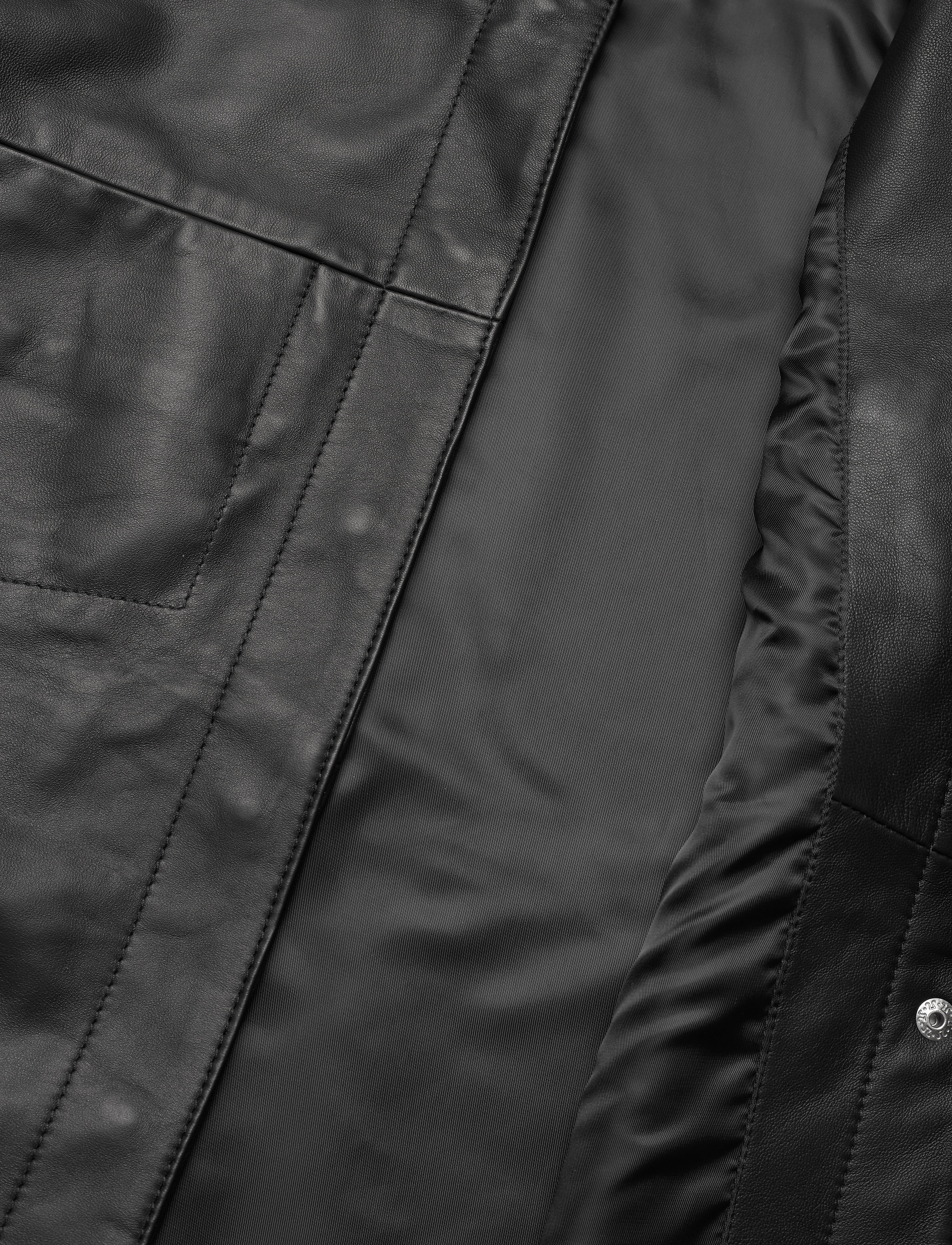 Jofama - Anne Leather Shirt Jacket - black - 4