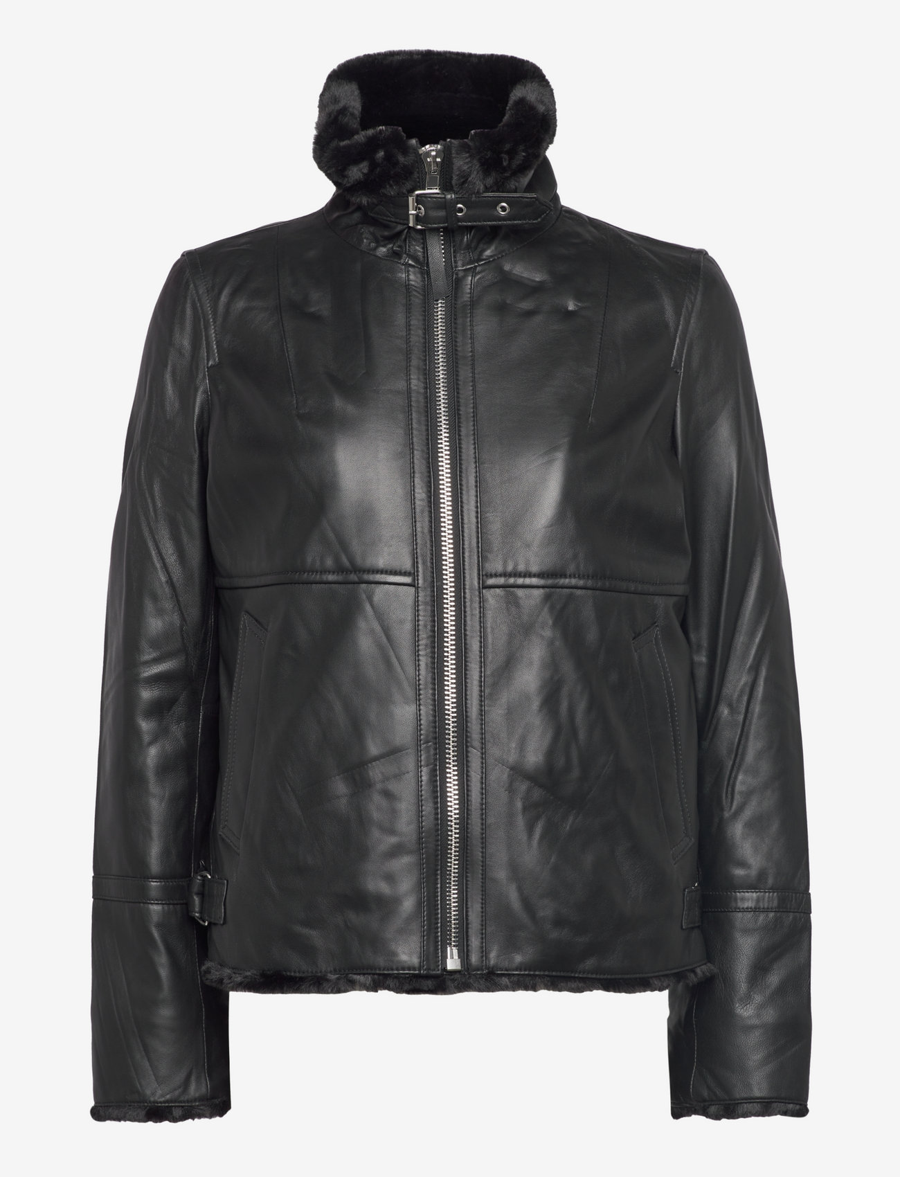 Jofama - Alice Leather Bomber Jacket - black - 0