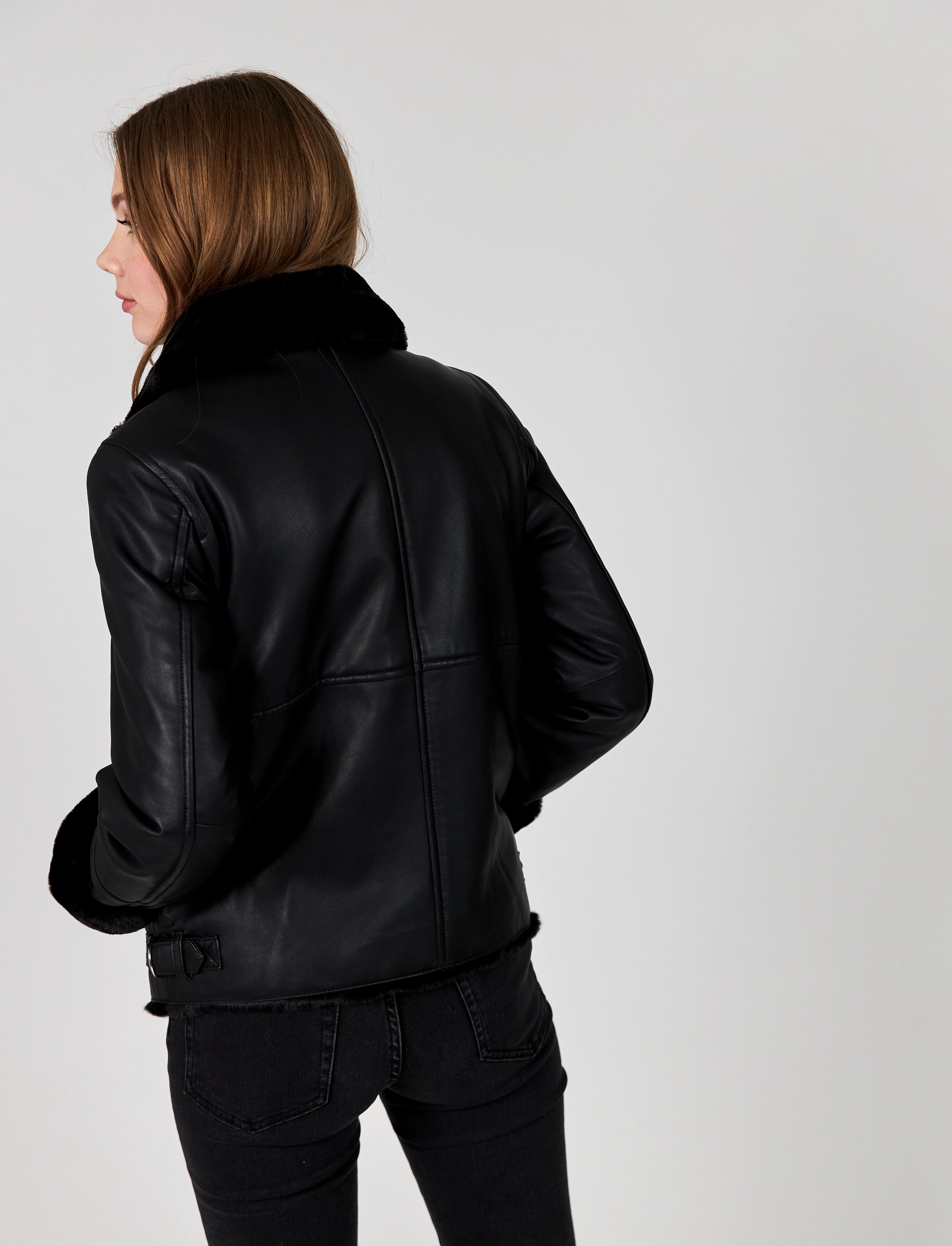 Jofama - Alice Leather Bomber Jacket - black - 4