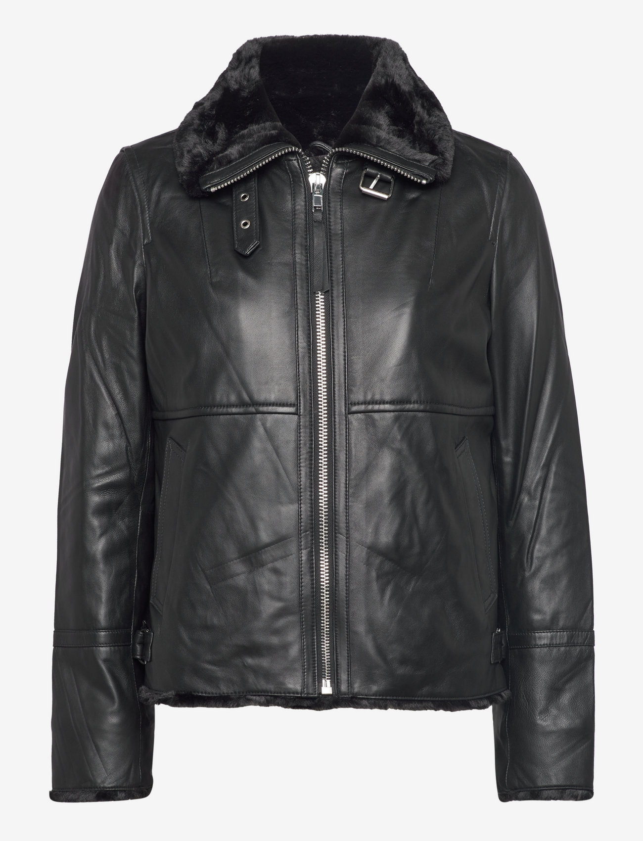 Jofama - Alice Leather Bomber Jacket - black - 2