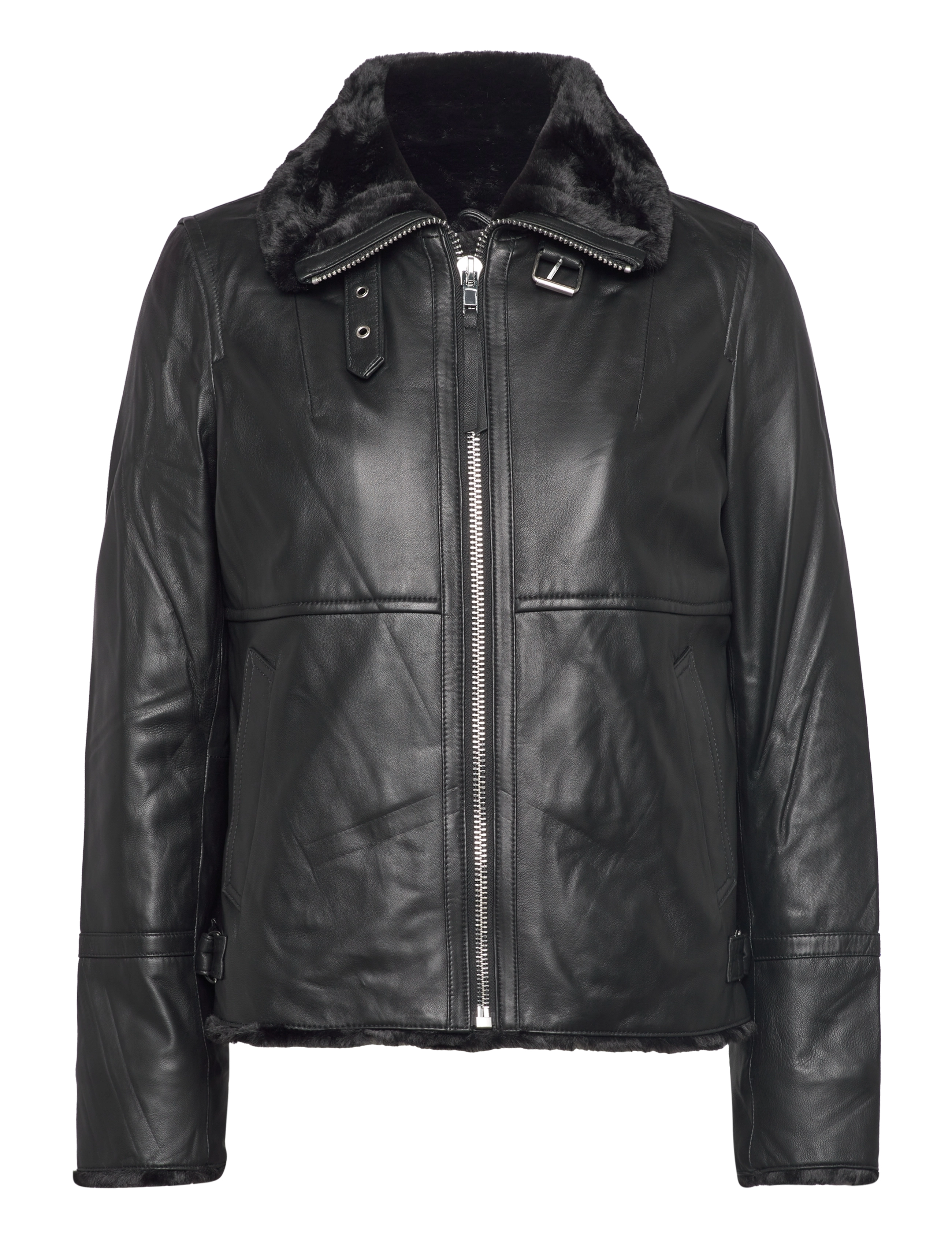 Jofama - Alice Leather Bomber Jacket - black - 2