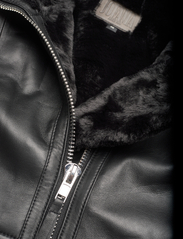 Jofama - Alice Leather Bomber Jacket - spring jackets - black - 7
