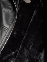 Jofama - Alice Leather Bomber Jacket - spring jackets - black - 9
