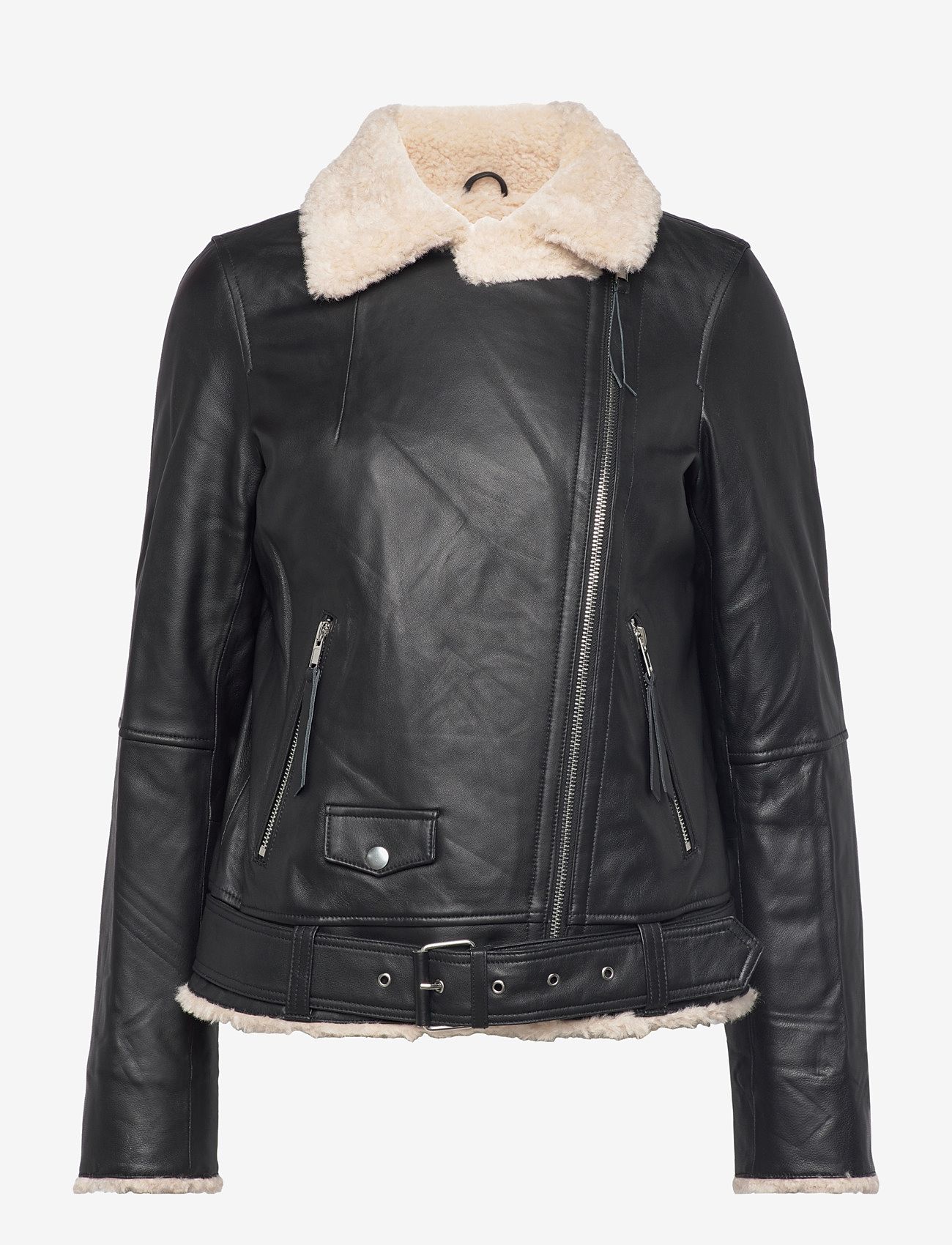 Jofama - Bea Shearling Leather Biker - lederjacken - black - 1