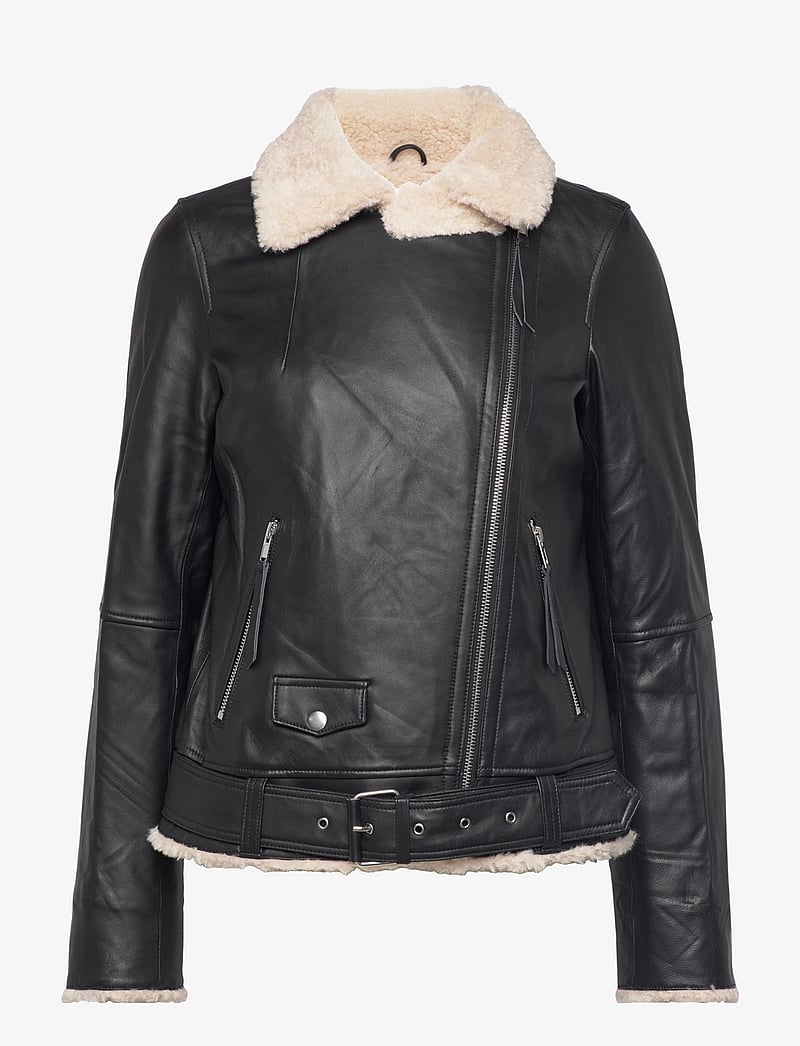 Jofama - Bea Shearling Leather Biker - lederjacken - black - 1