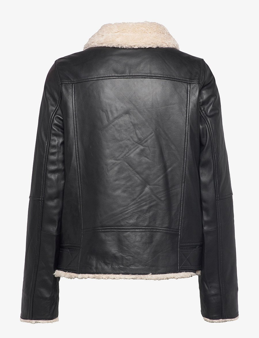 Jofama - Bea Shearling Leather Biker - frühlingsjacken - black - 2