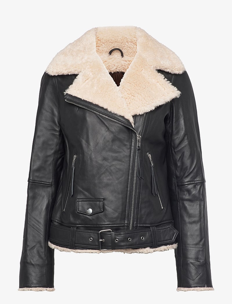 Jofama - Bea Shearling Leather Biker - lederjacken - black - 3