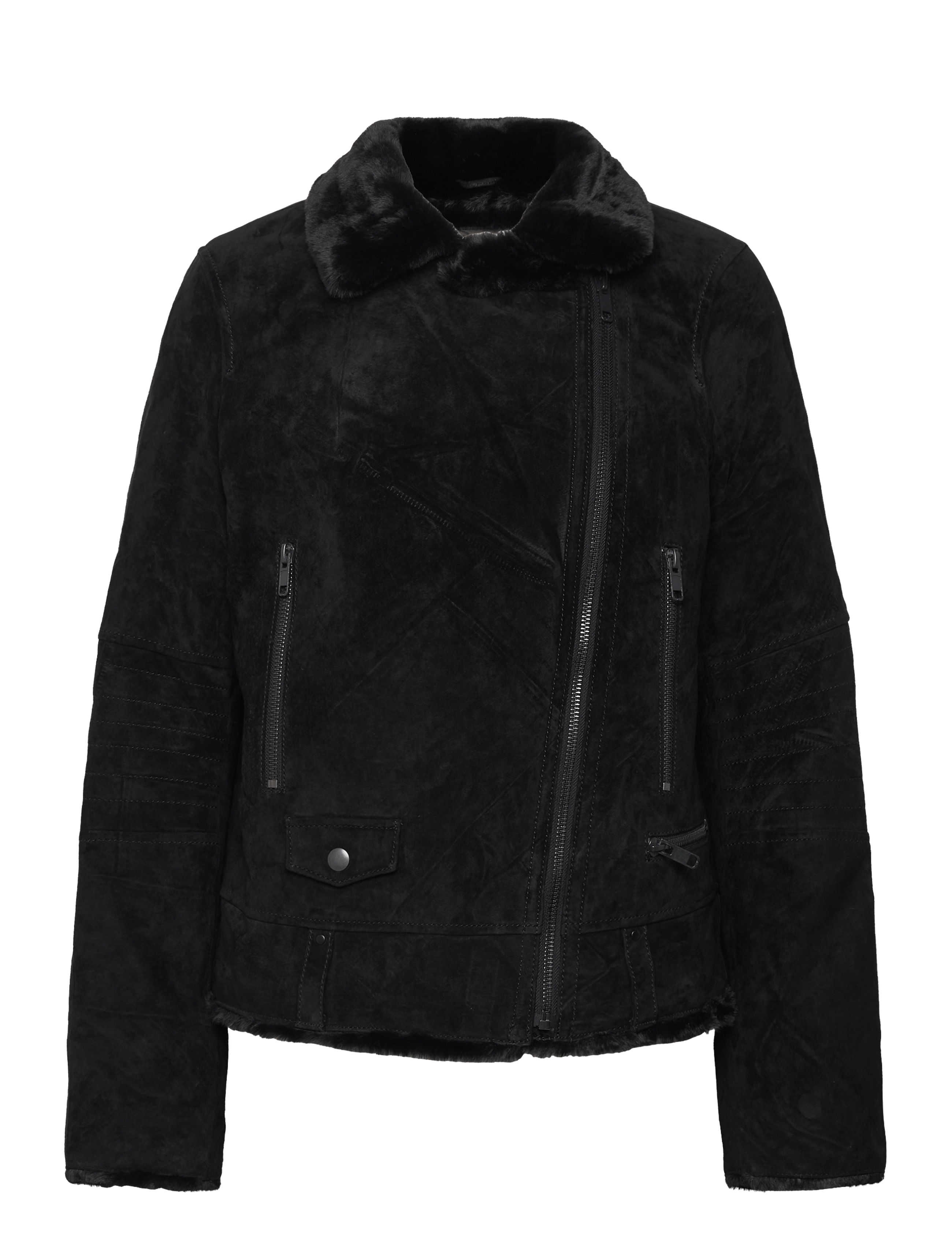 Jofama - Awa Shearling Suede Biker - black - 3