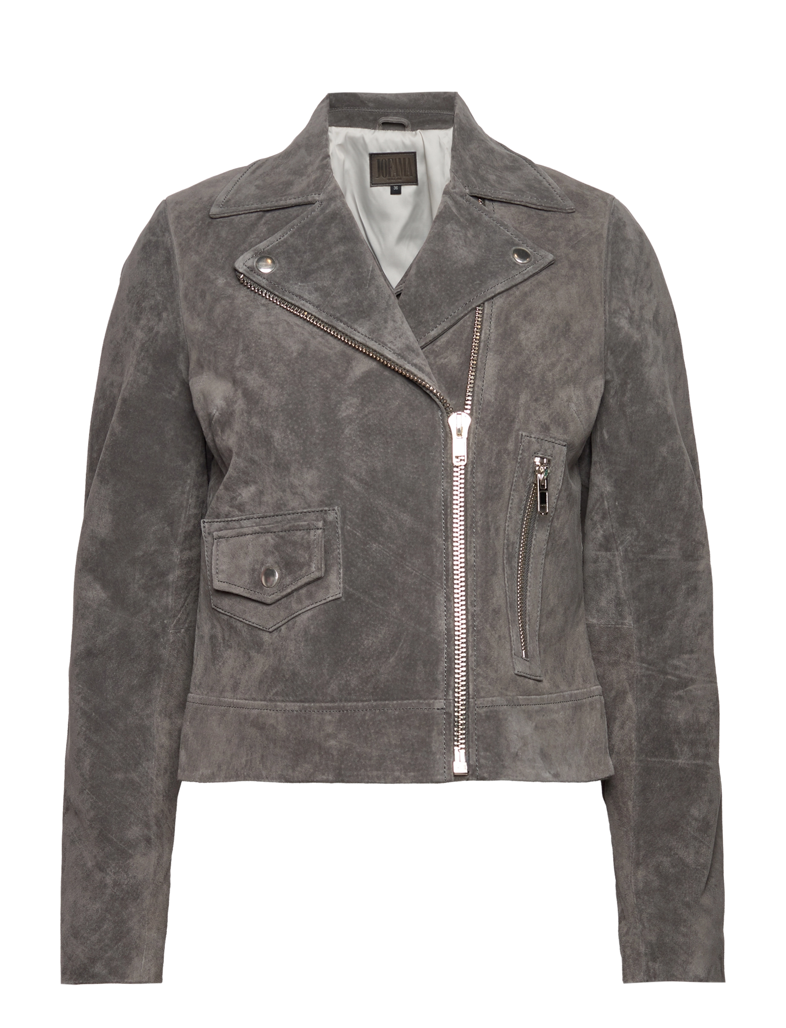 Jofama Andrea Suede Biker, 34, Jackets, Grün - Leather, Frauen