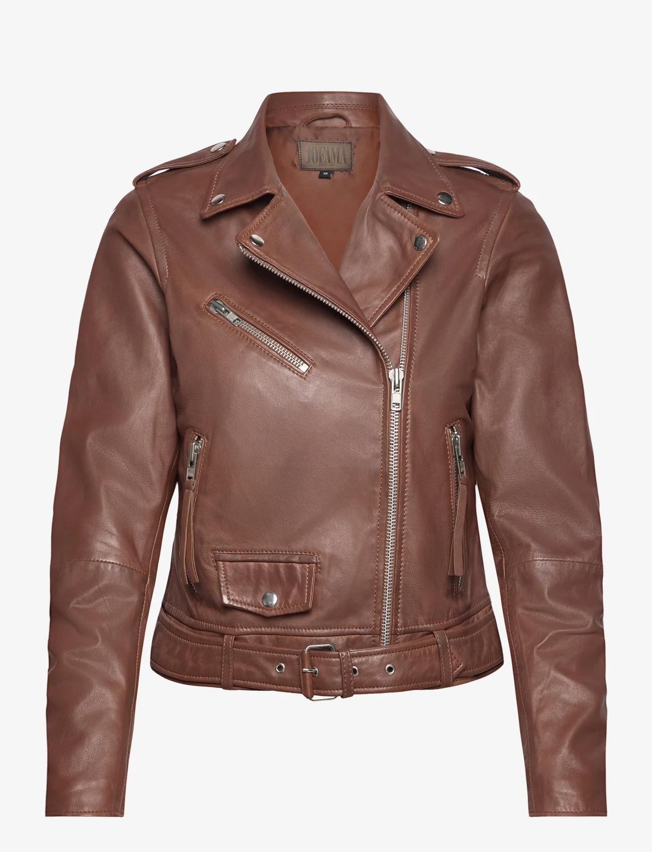 Jofama - Rachel Leather Biker - spring jackets - cognac - 1