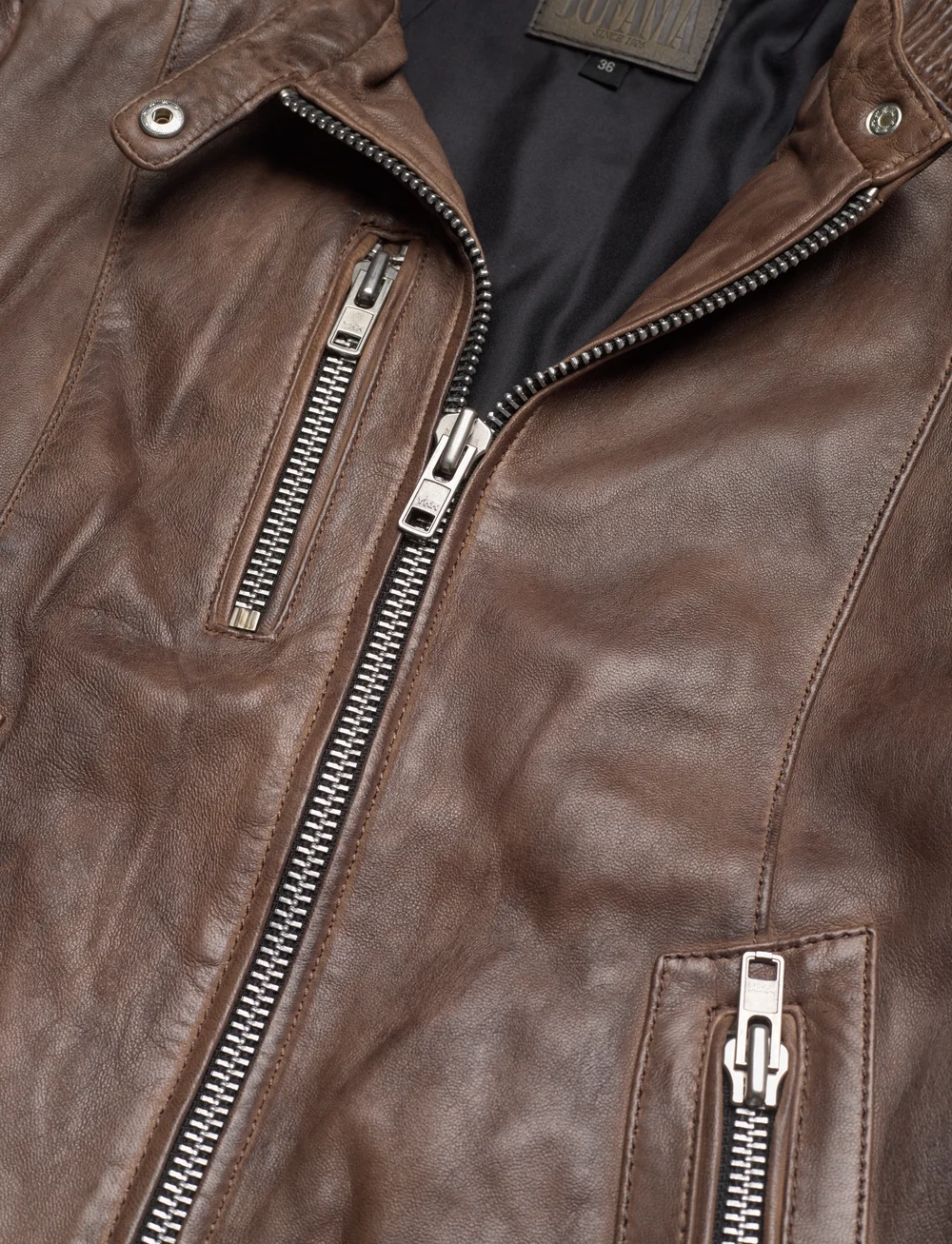 Jofama - Esther Racer Jacket - læderjakker - mole - 2