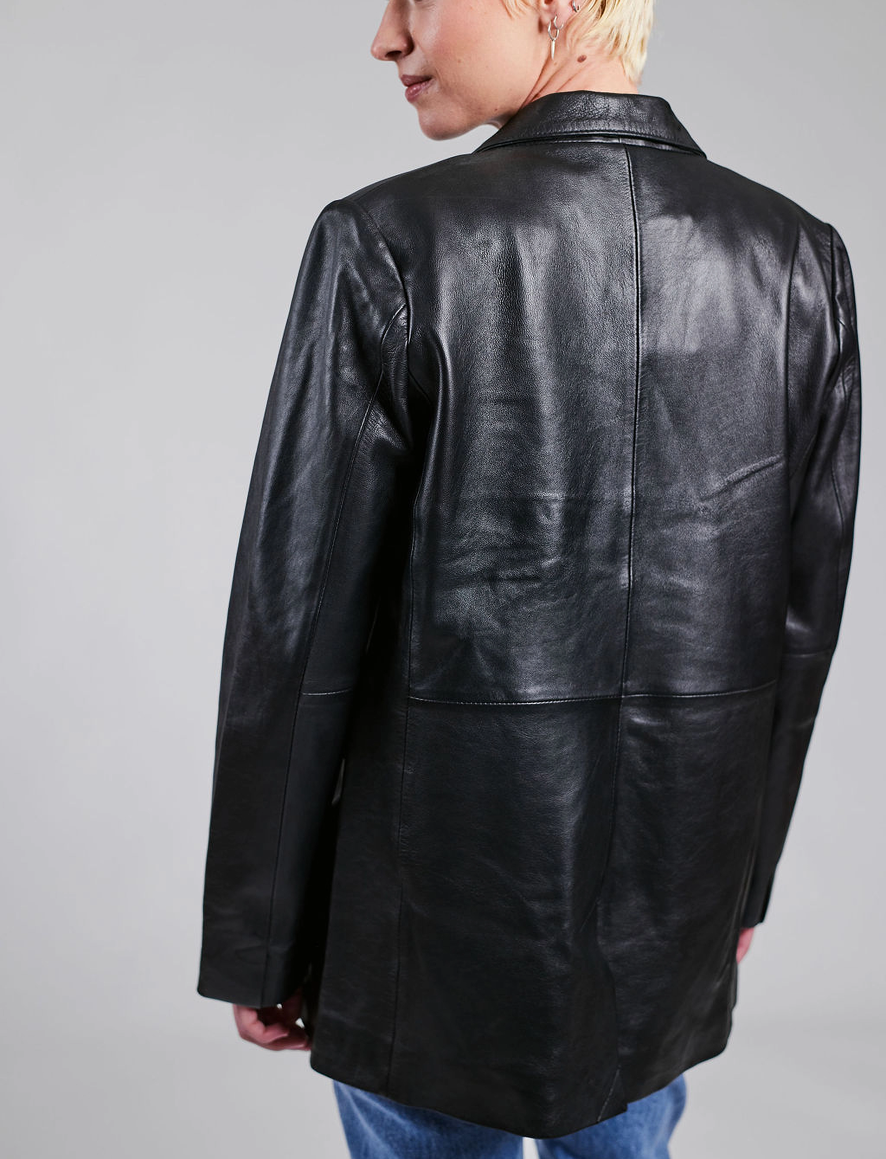 Jofama - Emma Leather Blazer - black - 4