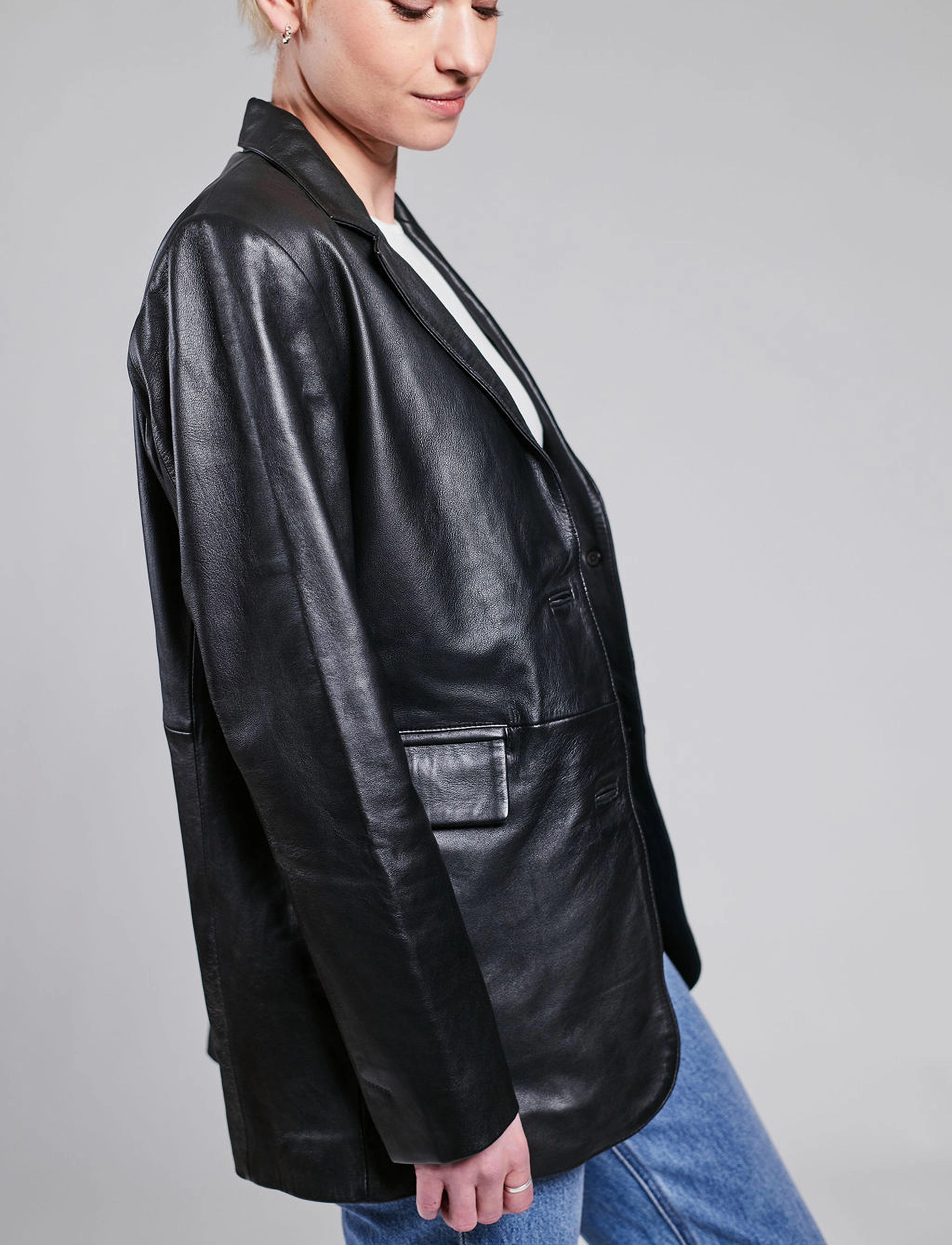 Jofama - Emma Leather Blazer - black - 5