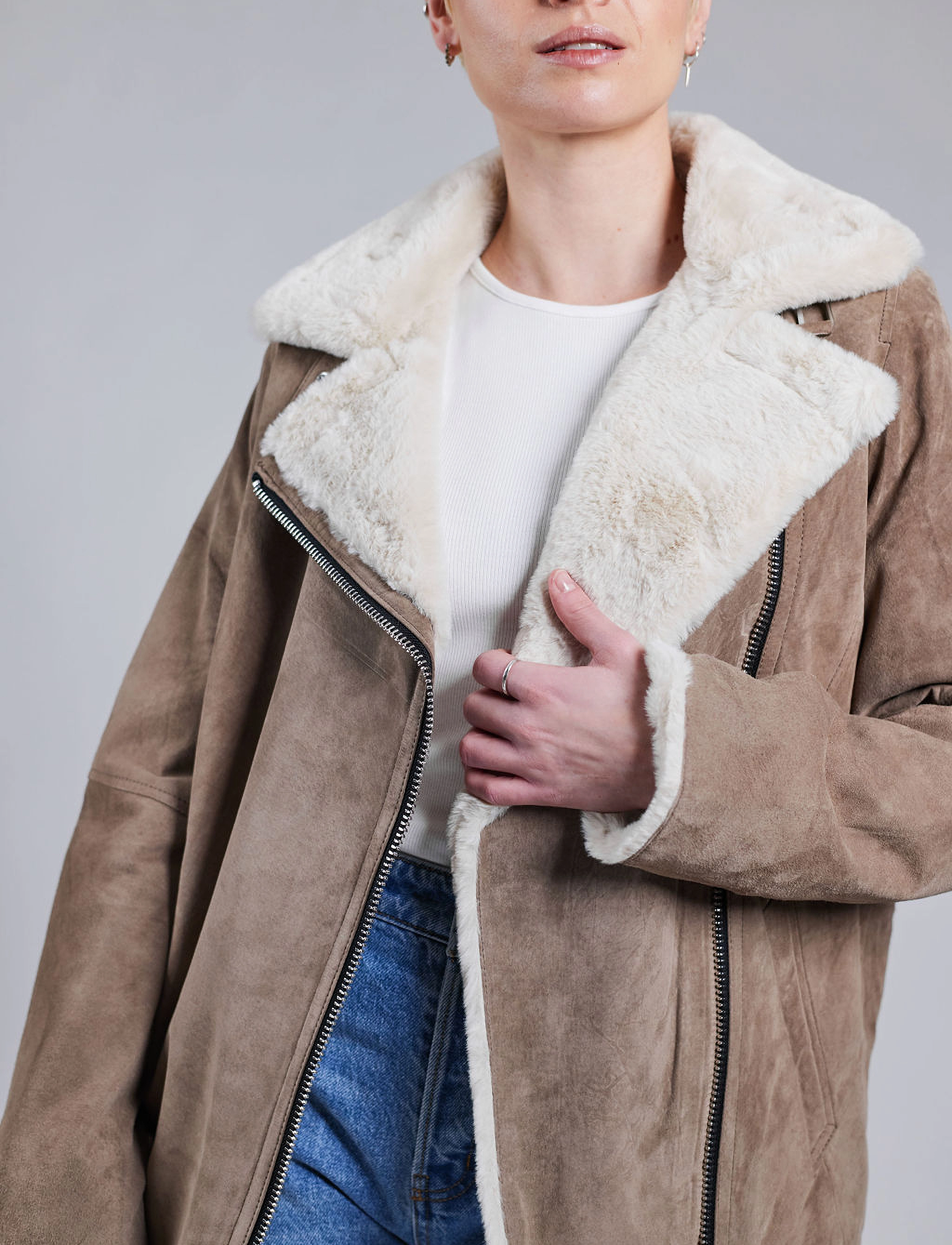 Jofama - Pamela Shearling Jacket - tobacco - 4