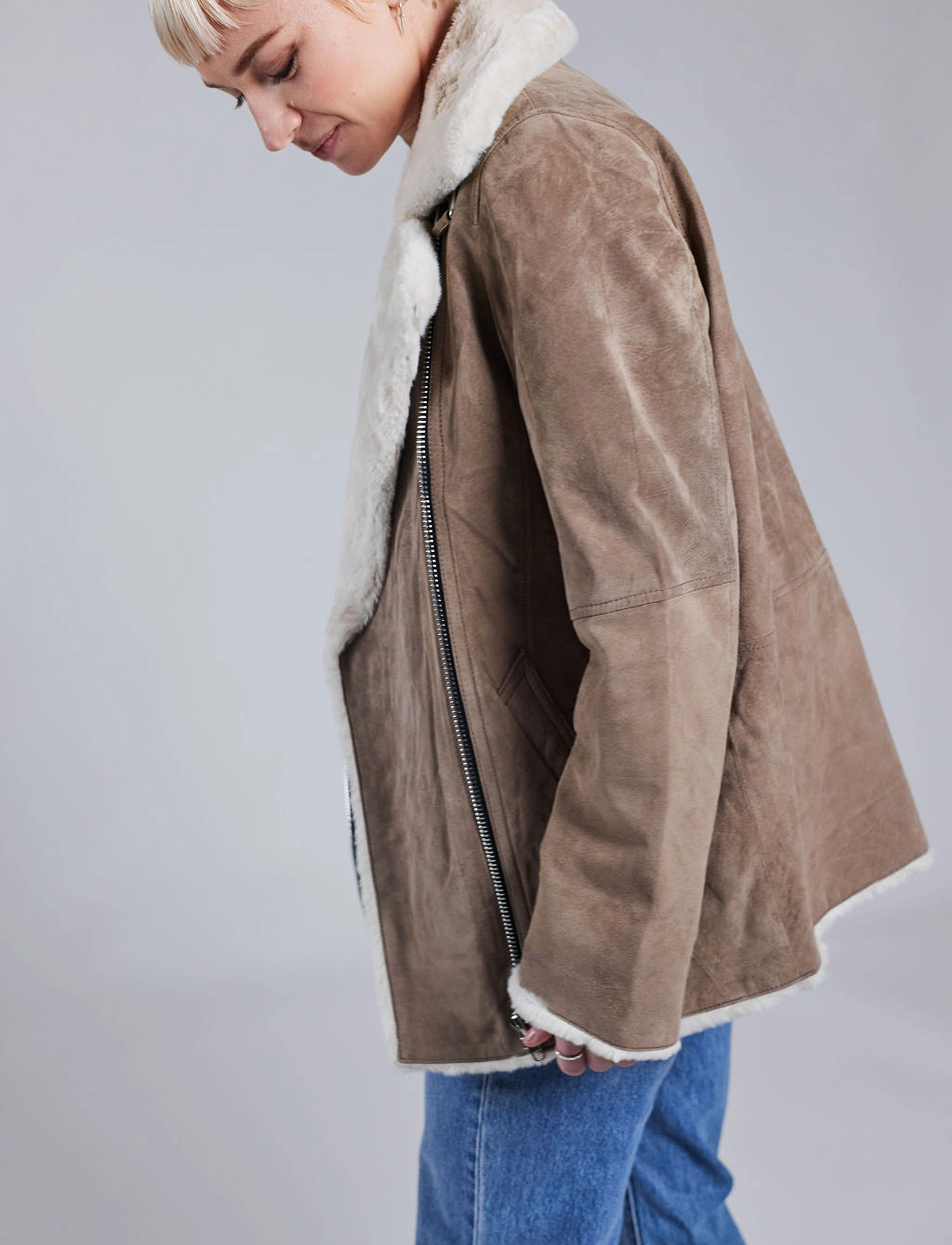 Jofama - Pamela Shearling Jacket - tobacco - 5