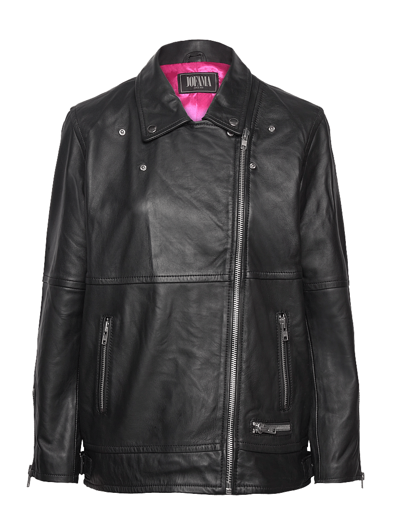 Jofama - Wilma Boxy Biker - skinnjackor - black - 3