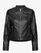 Ariel Classic Leather Jacket - BLACK