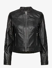Jofama - Ariel Classic Leather Jacket - pavasarinės striukės - black - 0