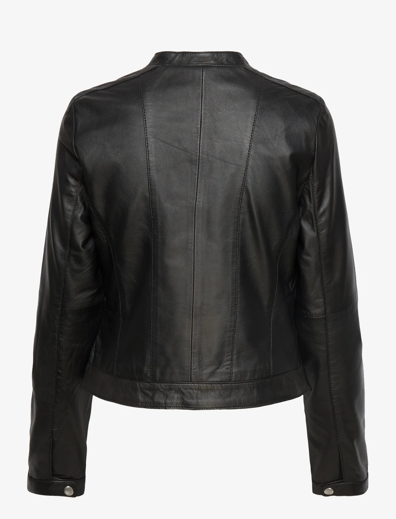 Jofama - Ariel Classic Leather Jacket - forårsjakker - black - 1
