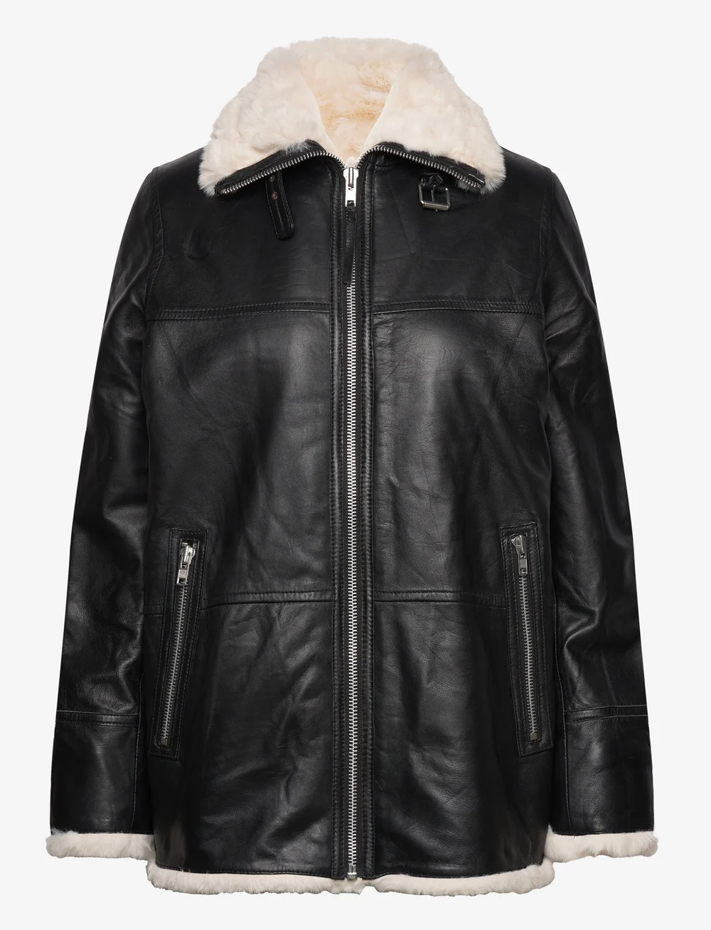 Jofama - Debbie Shearling Jacket - læderjakker - black - 1