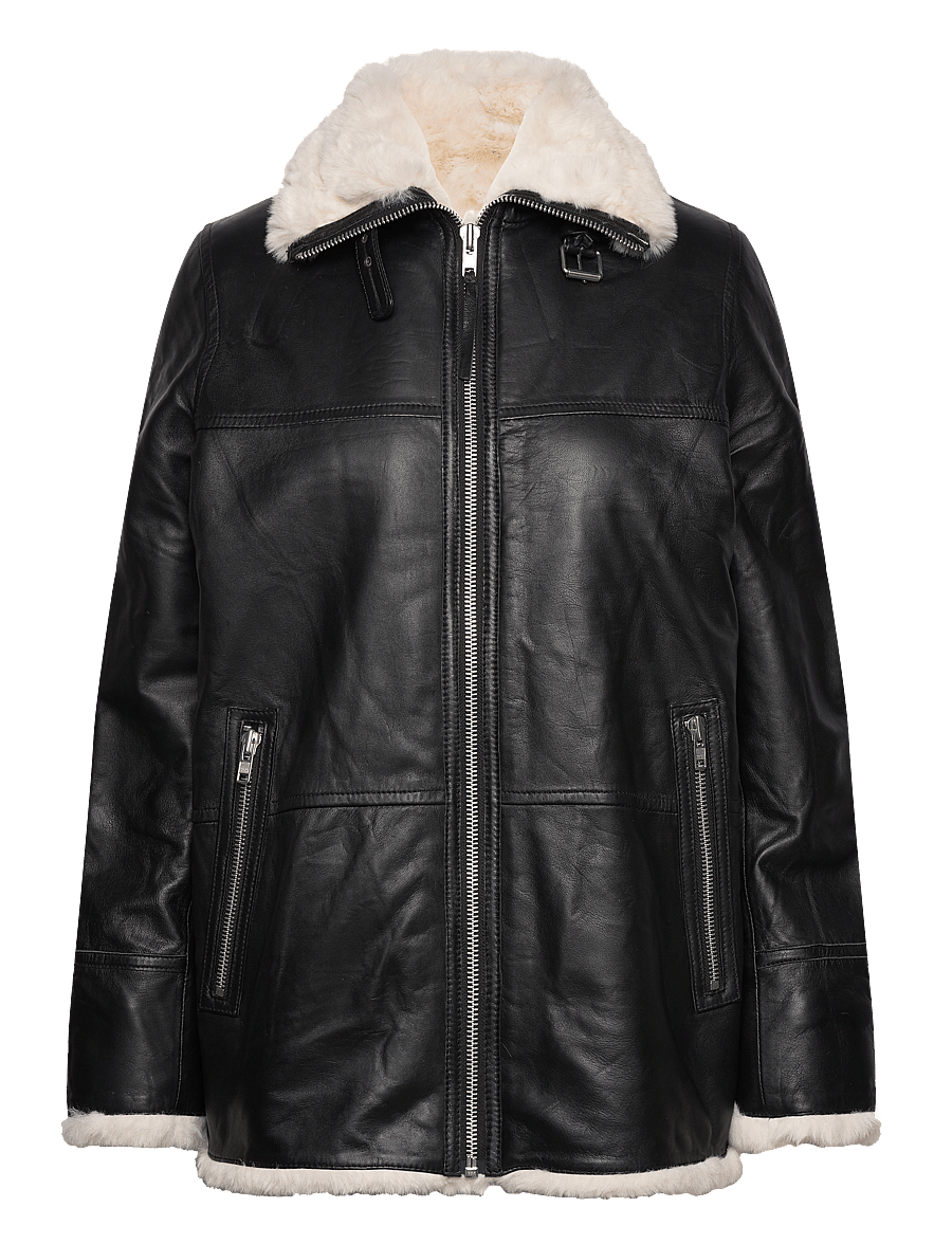 Jofama - Debbie Shearling Jacket - frühlingsjacken - black - 1
