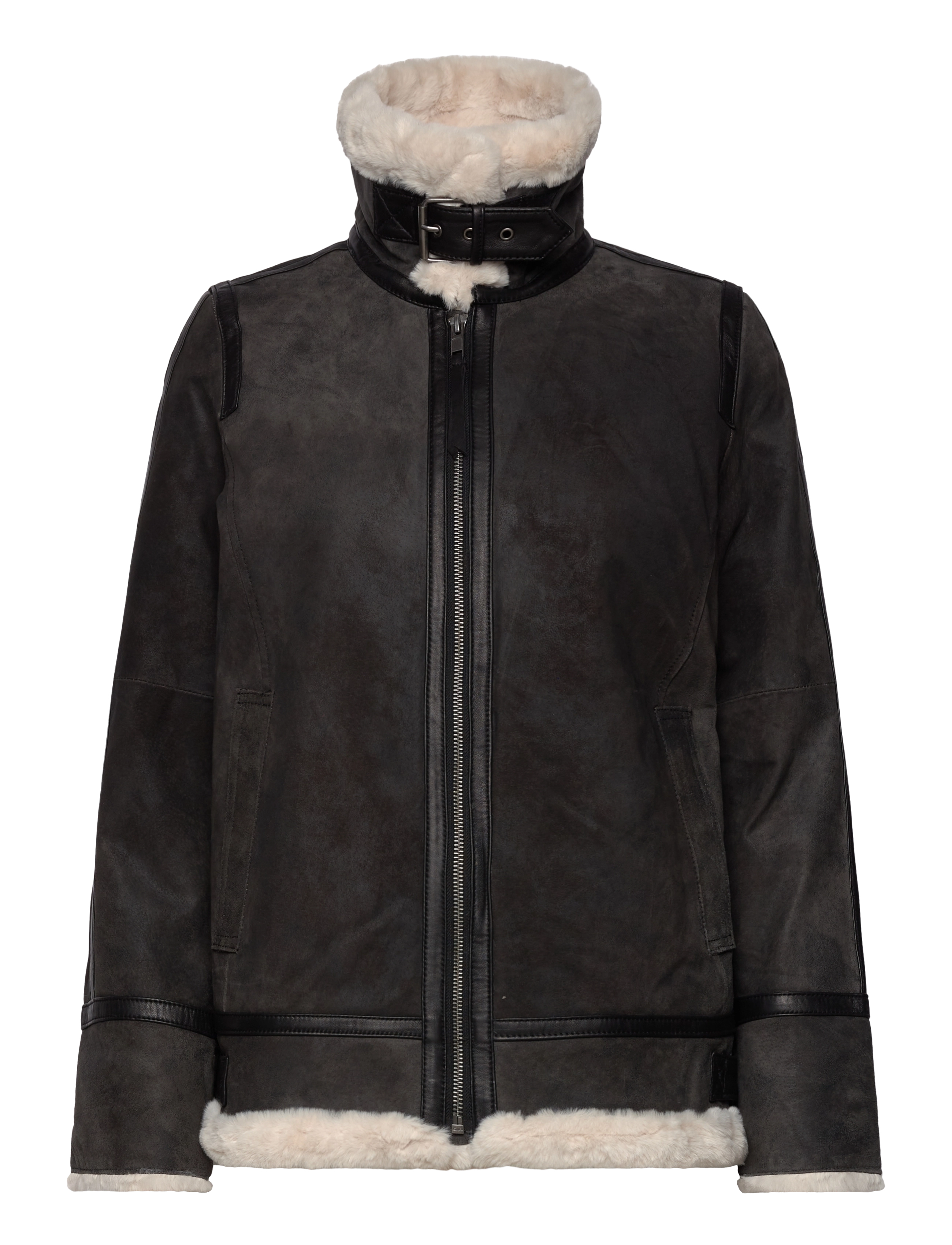 JOFAMA Lydia Shearling Jacke Schwarz - 36 - Damen