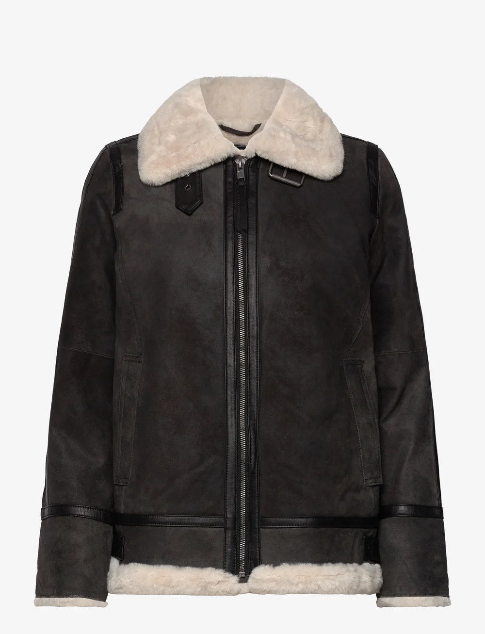 Jofama - Lydia Shearling Jacket - nahktagid - graphite - 2